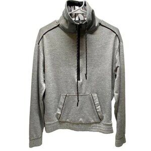 PINK Victoria's Secret Jacket Women's XS Gray White Logo Half Zip Track Coat GUC